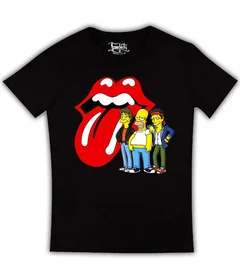 Прикольные футболки: The Rolling Stones - язык и Симпсоны